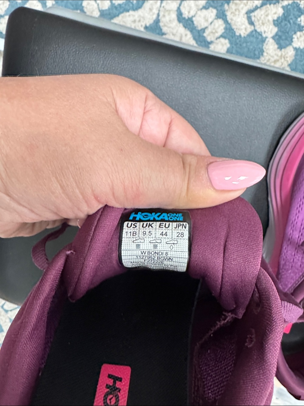 Hoka Bondi 8 Women's Plum and Hot Pink Running Shoes, 11 - Picture 7 of 7